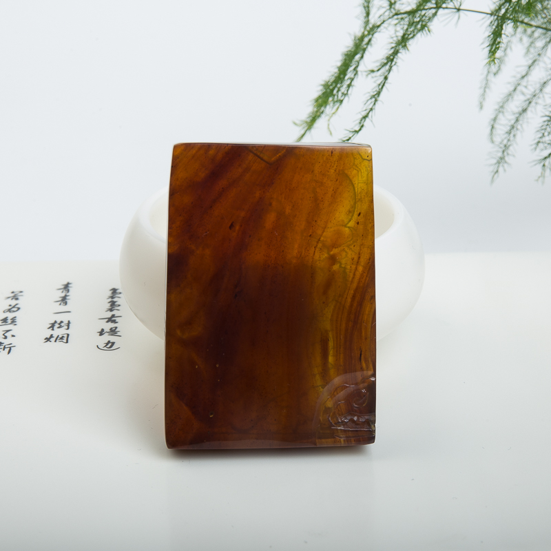 天然棕珀关羽吊坠-红掌柜
