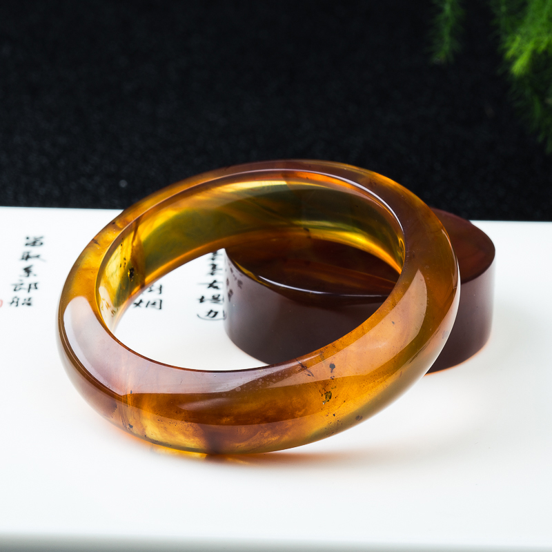 54mm天然缅甸棕珀套装-红掌柜