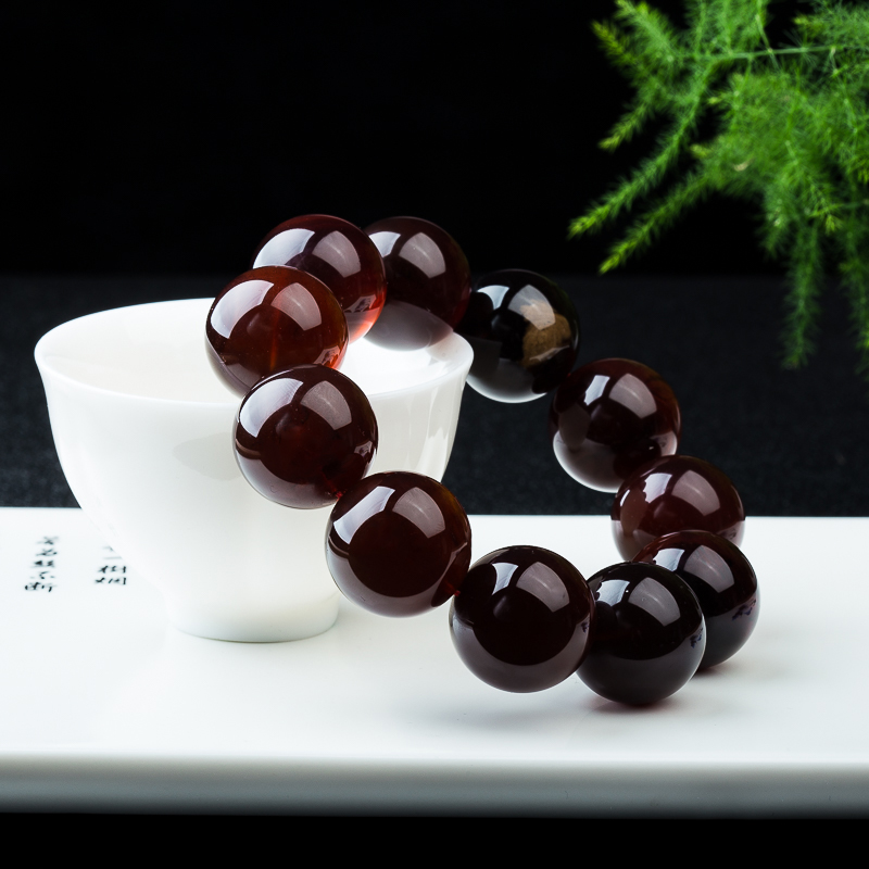 23.1mm棕珀单圈手串-红掌柜