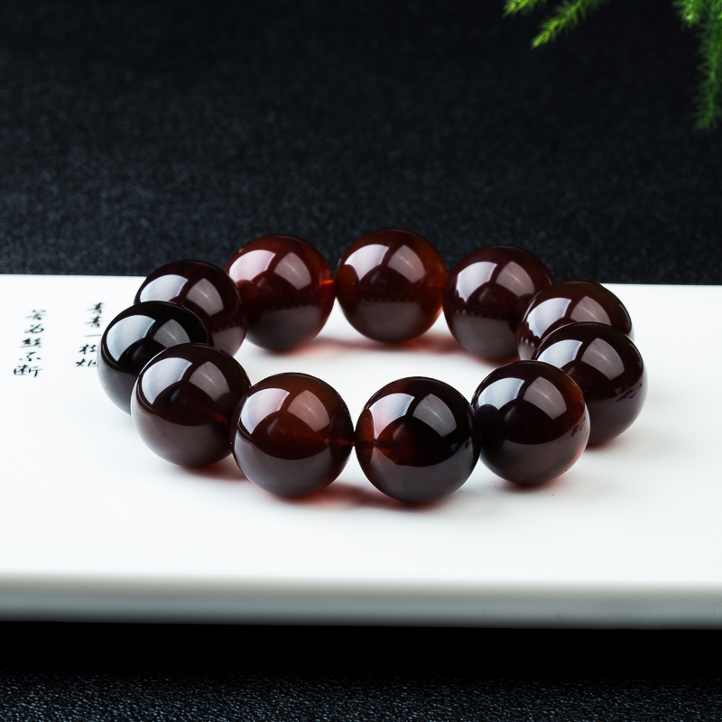 23.1mm天然缅甸棕珀手串-红掌柜