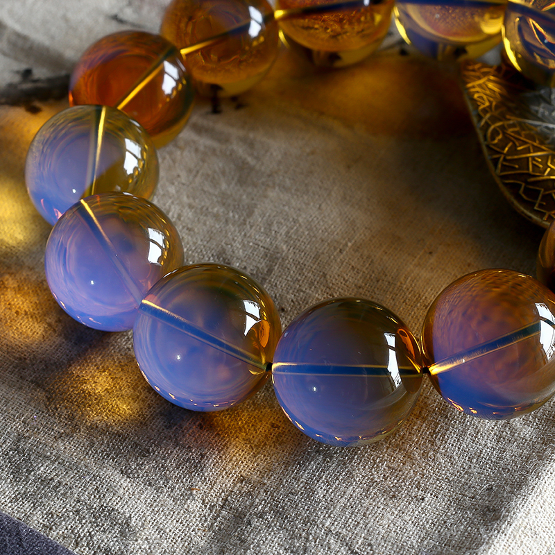 蓝珀手串 - 红掌柜珠宝