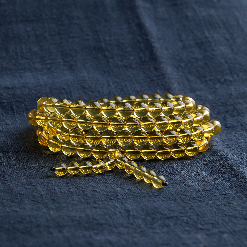 净水蓝珀佛珠 - 红掌柜珠宝