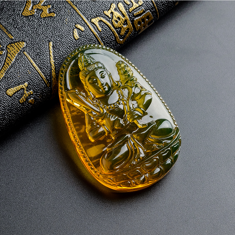 蓝珀虚空藏菩萨吊坠 - 红掌柜珠宝