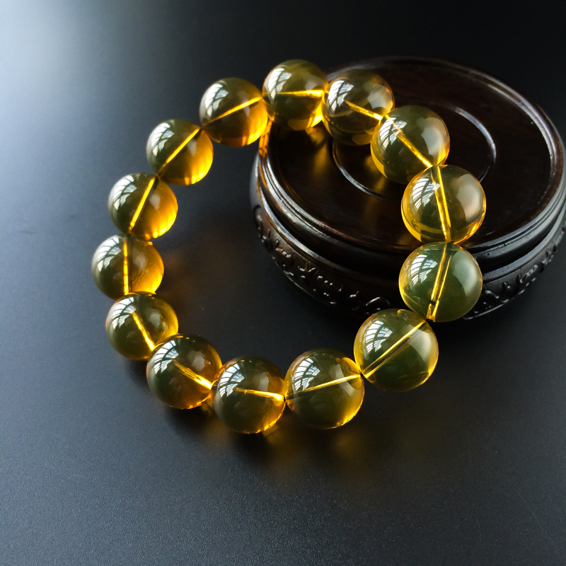 3A级墨西哥蓝珀手串-红掌柜