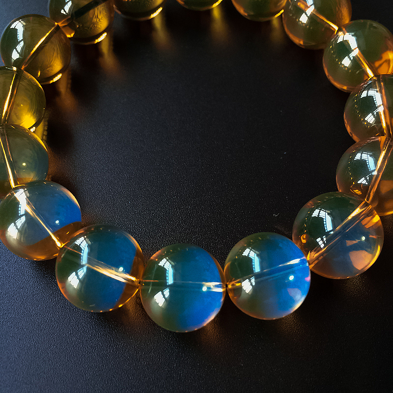 天然蓝珀手串-红掌柜