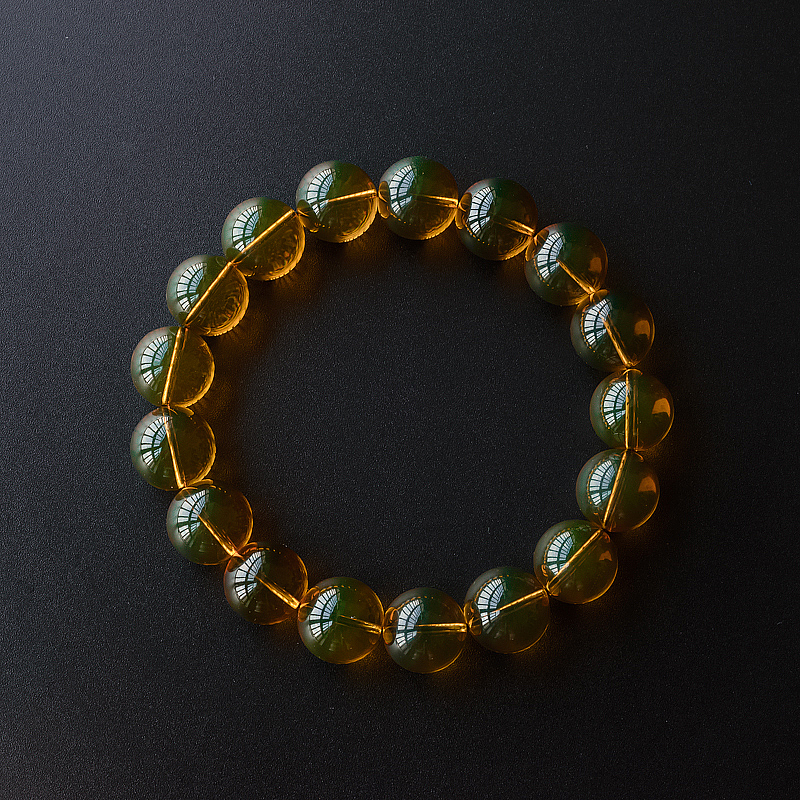 12mm3A级墨西哥蓝珀手串-红掌柜