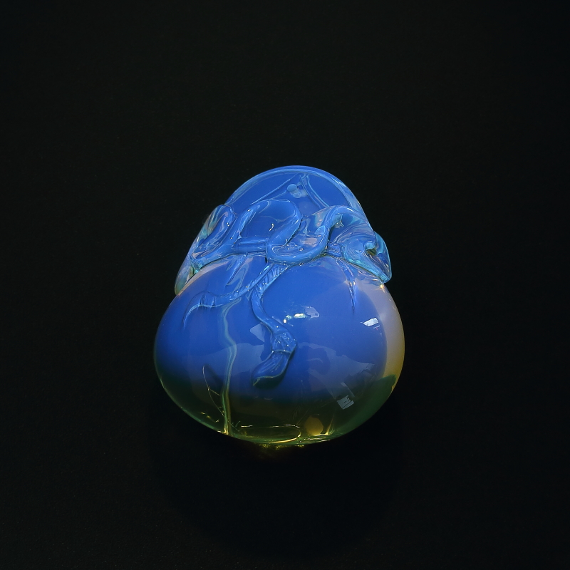 墨西哥蓝珀福袋吊坠-红掌柜