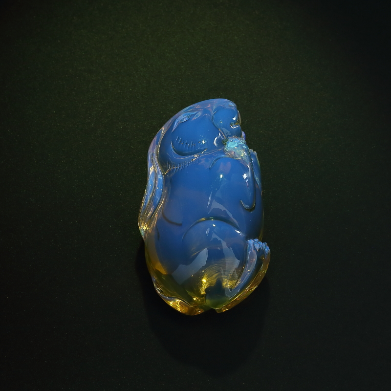 墨西哥蓝珀吊坠-红掌柜