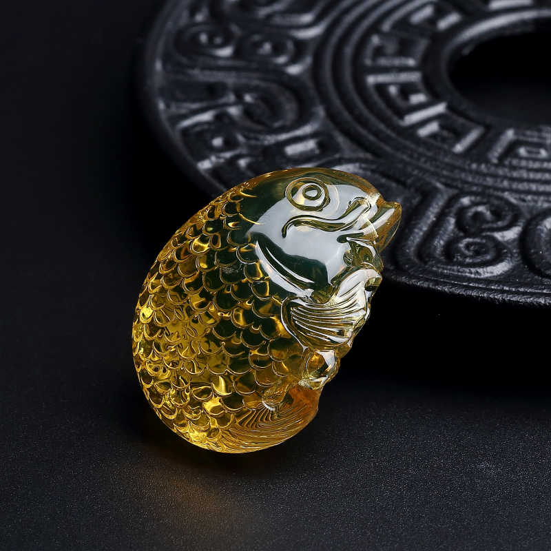 高蓝蓝珀吊坠-红掌柜