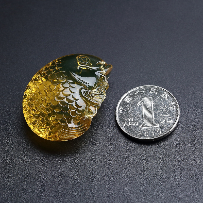 墨西哥蓝珀吊坠-红掌柜