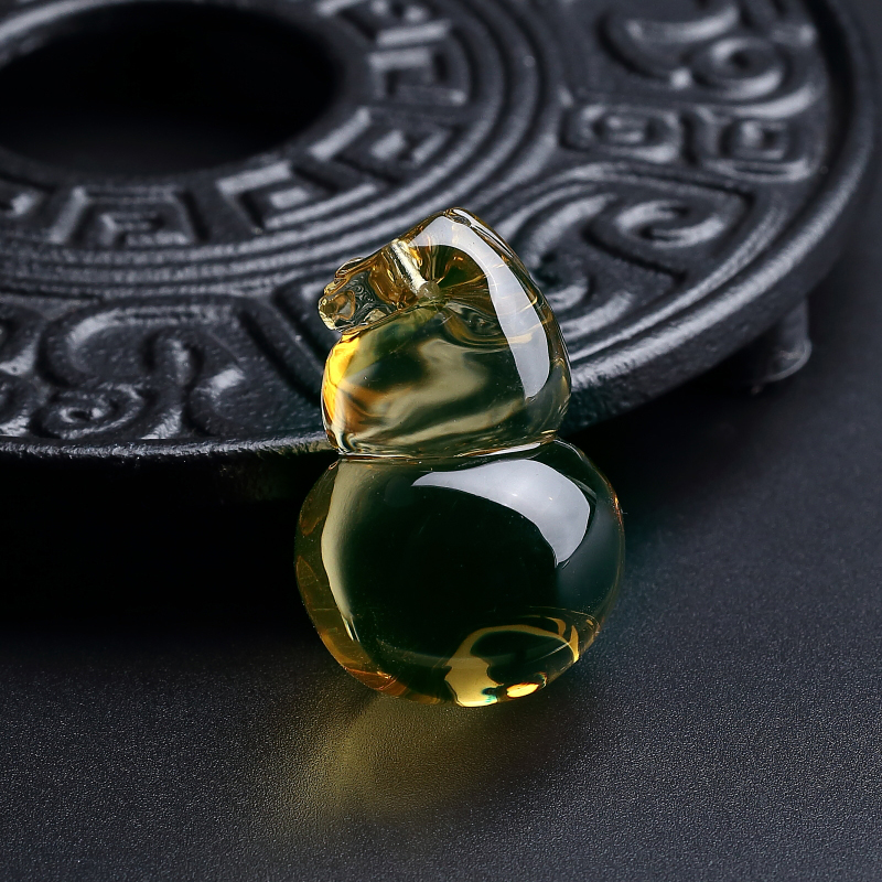 高蓝蓝珀吊坠-红掌柜