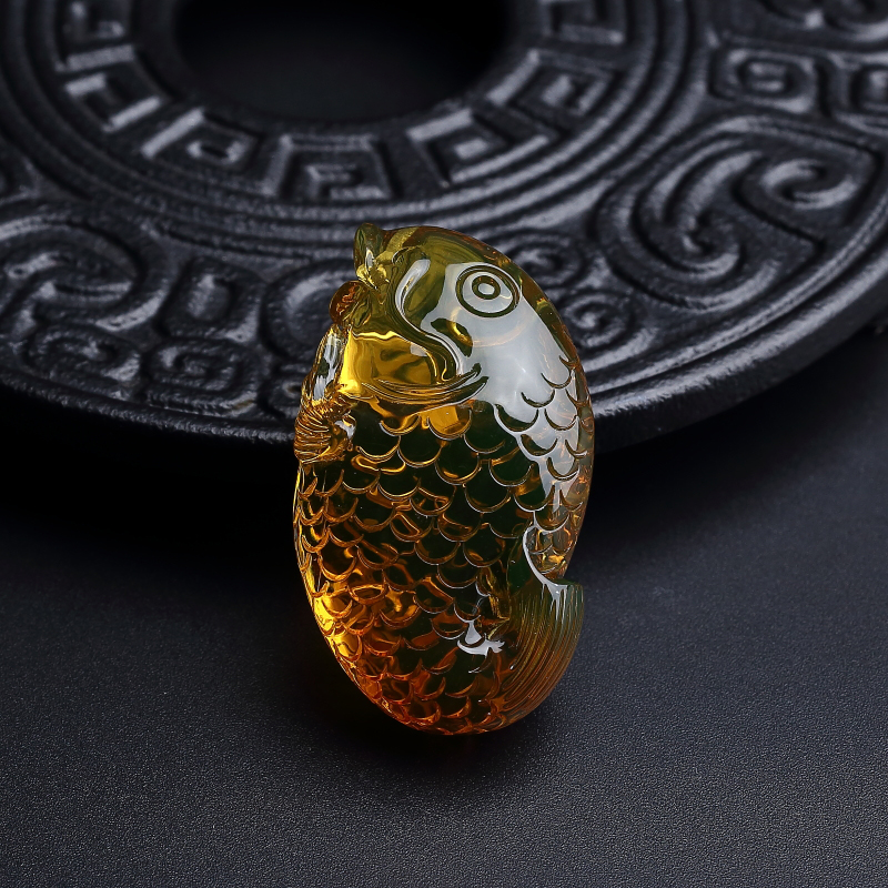 蓝珀吊坠-红掌柜