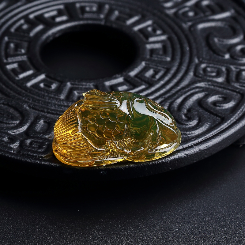 墨西哥蓝珀吊坠-红掌柜