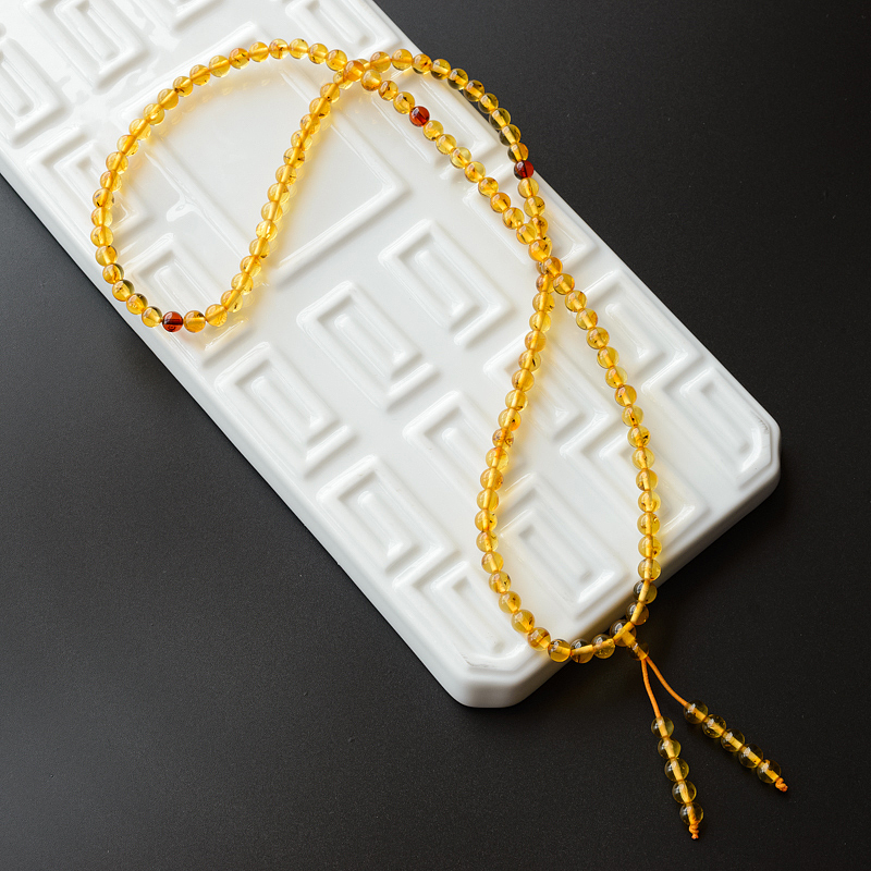 天然琥珀108-红掌柜