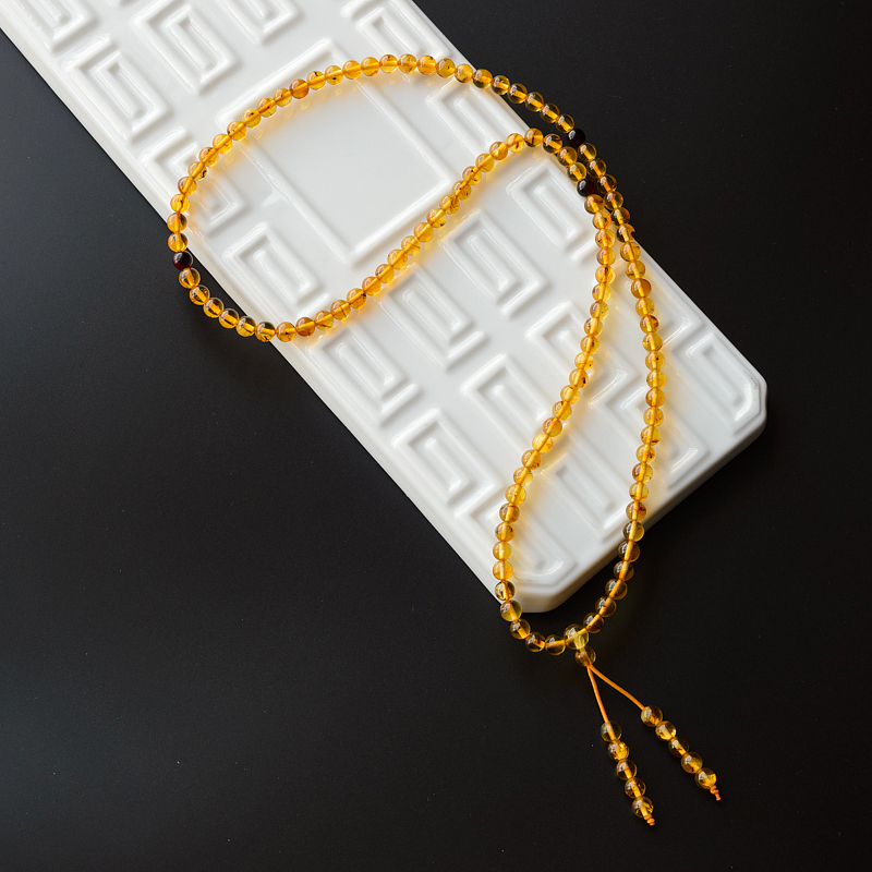 天然琥珀108-红掌柜