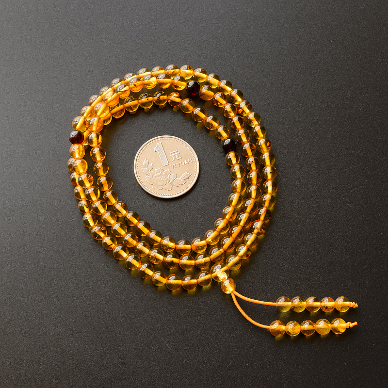 5mm虫珀佛珠-红掌柜