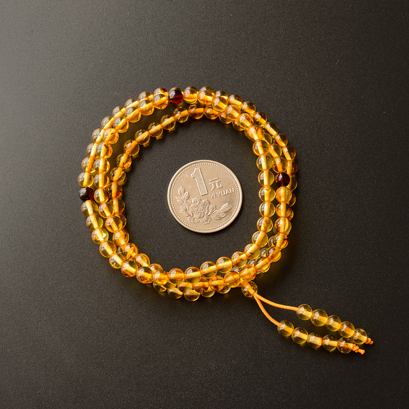 5mm虫珀佛珠-红掌柜
