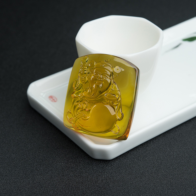 蓝珀财神吊坠-红掌柜