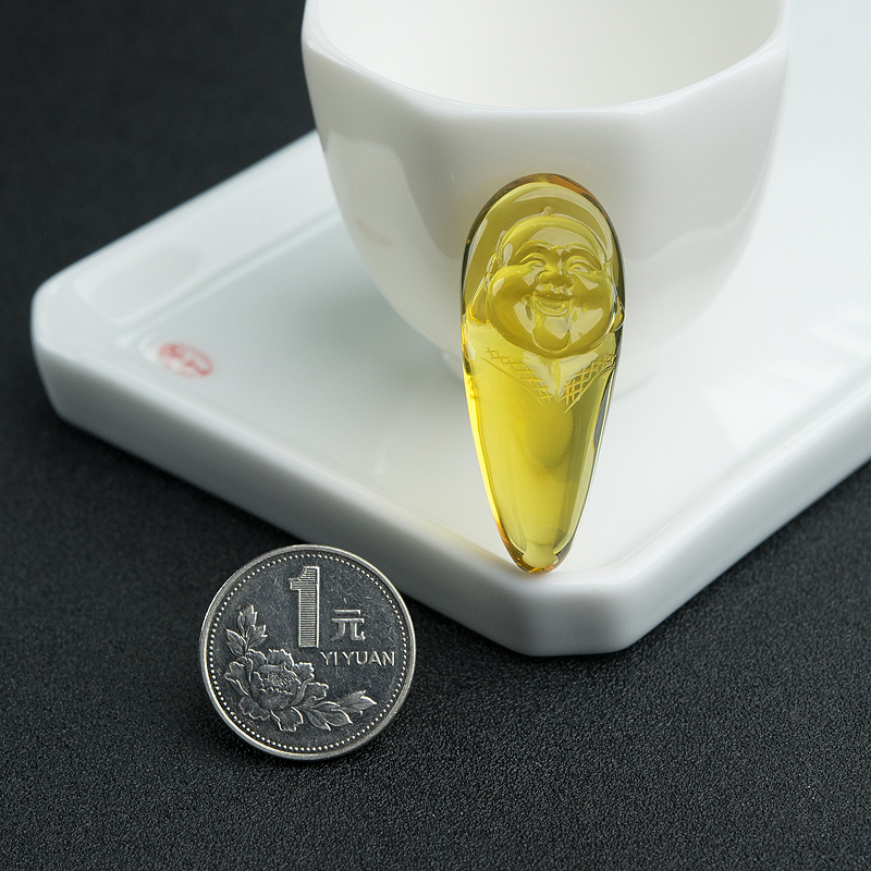 天然蓝珀吊坠-红掌柜