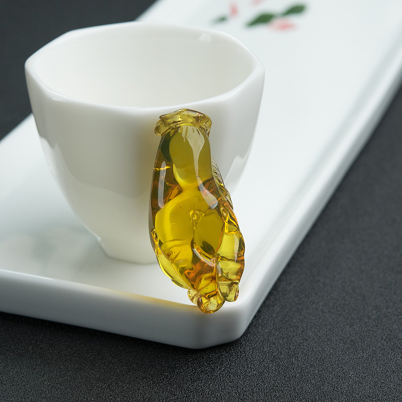 墨西哥蓝珀佛手瓜吊坠-红掌柜