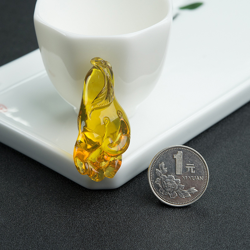 天然蓝珀吊坠-红掌柜