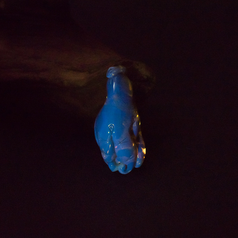 天然墨西哥蓝珀吊坠-红掌柜