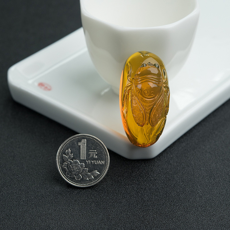 天然蓝珀吊坠-红掌柜