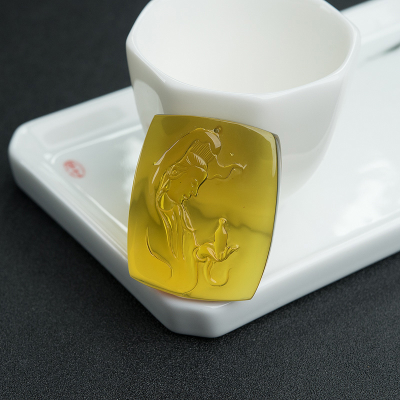 蓝珀观音吊坠-红掌柜