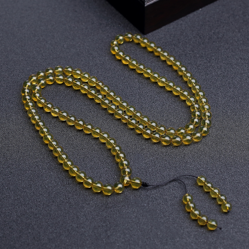 墨西哥蓝珀108佛珠-红掌柜