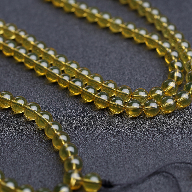 天然墨西哥蓝珀108佛珠-红掌柜