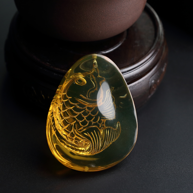 墨西哥蓝珀吊坠 - 红掌柜