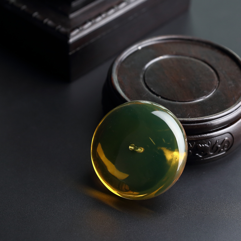 蓝珀平安扣吊坠 - 红掌柜