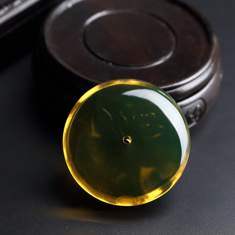 蓝珀平安扣 - 红掌柜