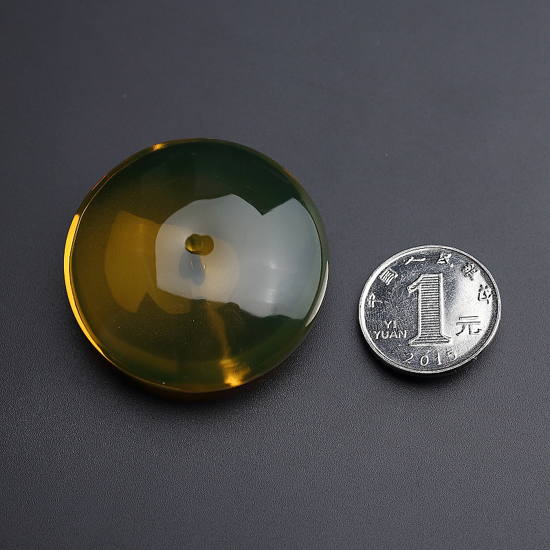 墨西哥蓝珀平安扣 - 红掌柜