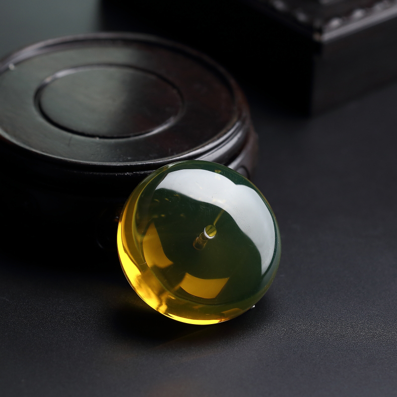 墨西哥蓝珀平安扣吊坠 - 红掌柜