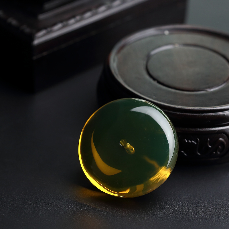 蓝珀平安扣吊坠 - 红掌柜