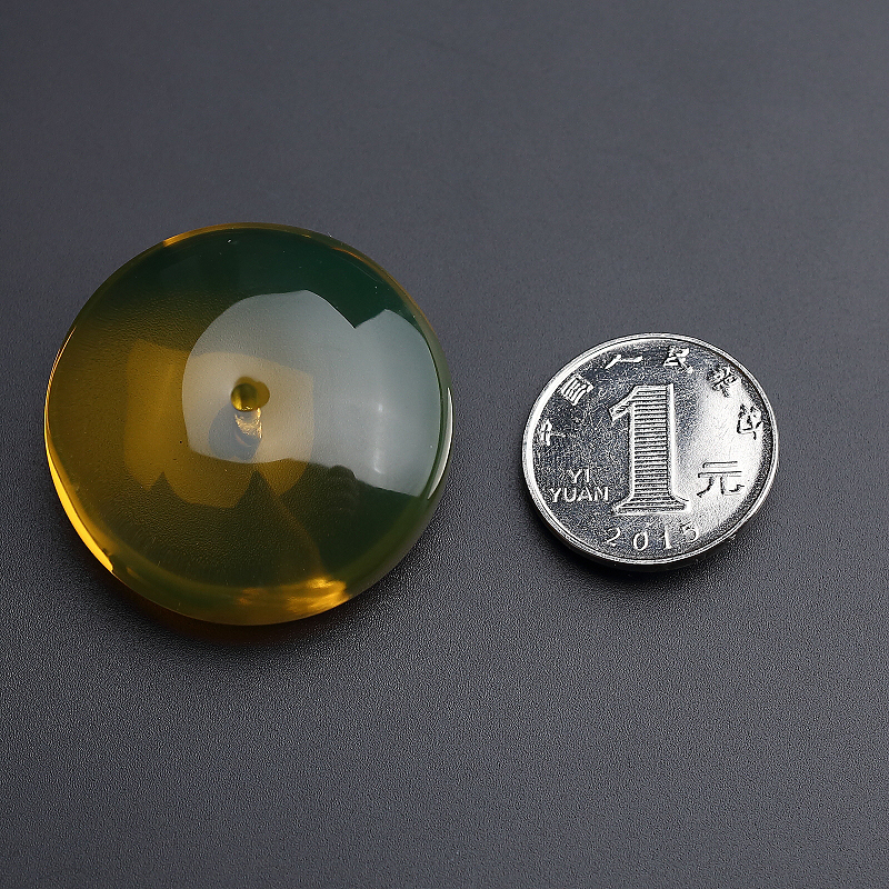 墨西哥蓝珀平安扣 - 红掌柜