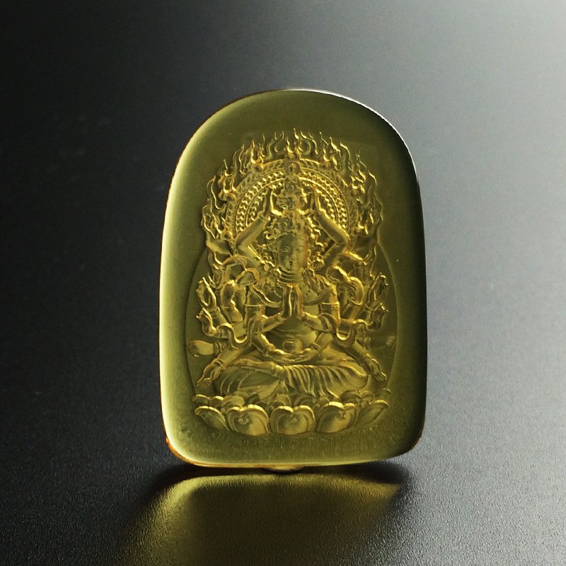 墨西哥蓝珀千手观音吊坠 - 红掌柜珠宝