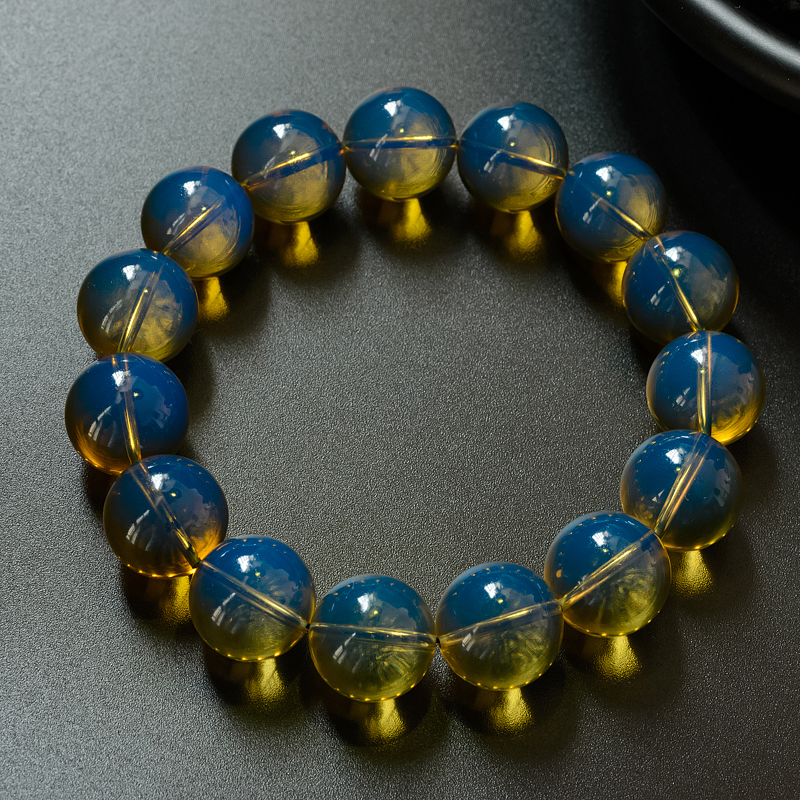 天然蓝珀手串-红掌柜