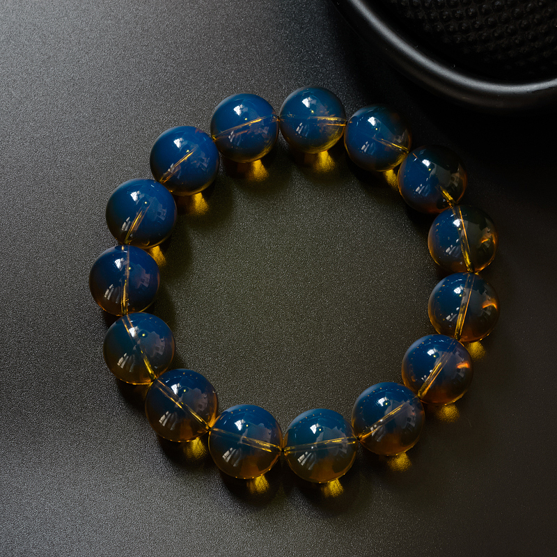 天然蓝珀手串-红掌柜