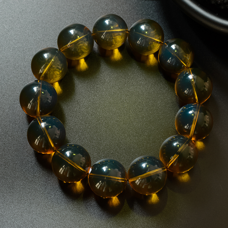 天然蓝珀手串-红掌柜