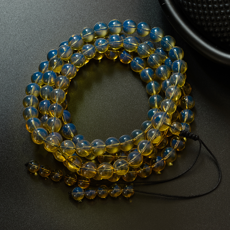 天然蓝珀108-红掌柜