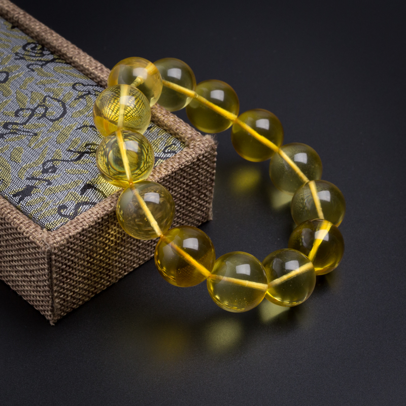 缅甸天然金珀手串 - 红掌柜