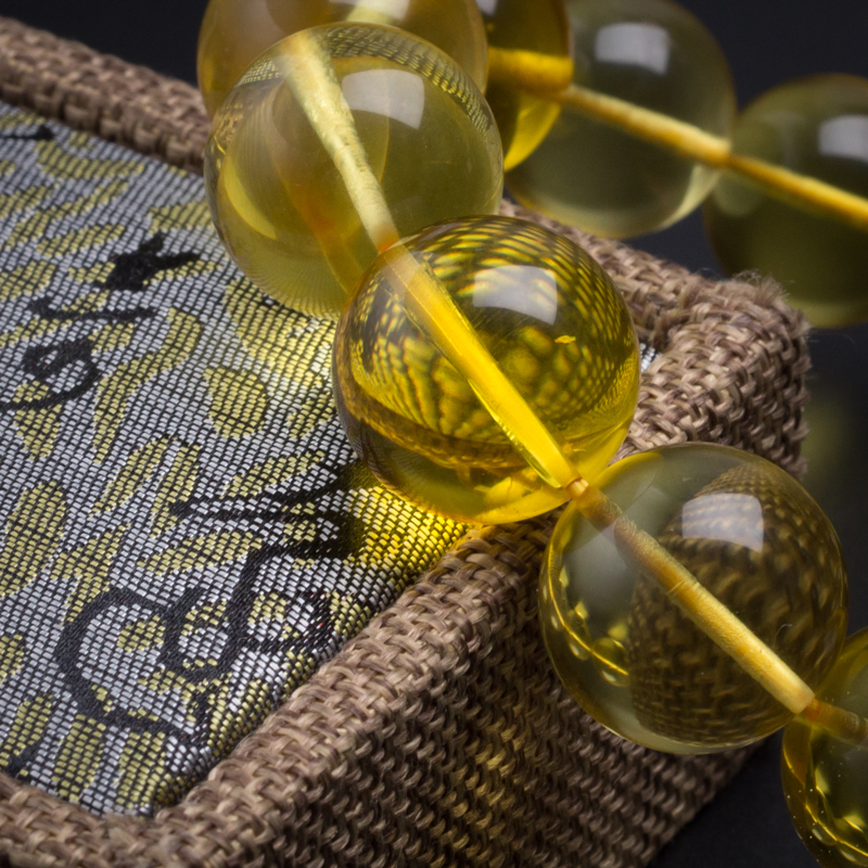 缅甸天然金珀手串 - 红掌柜