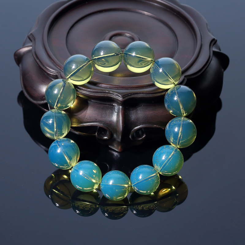 天然净水多米蓝珀单圈手串-红掌柜