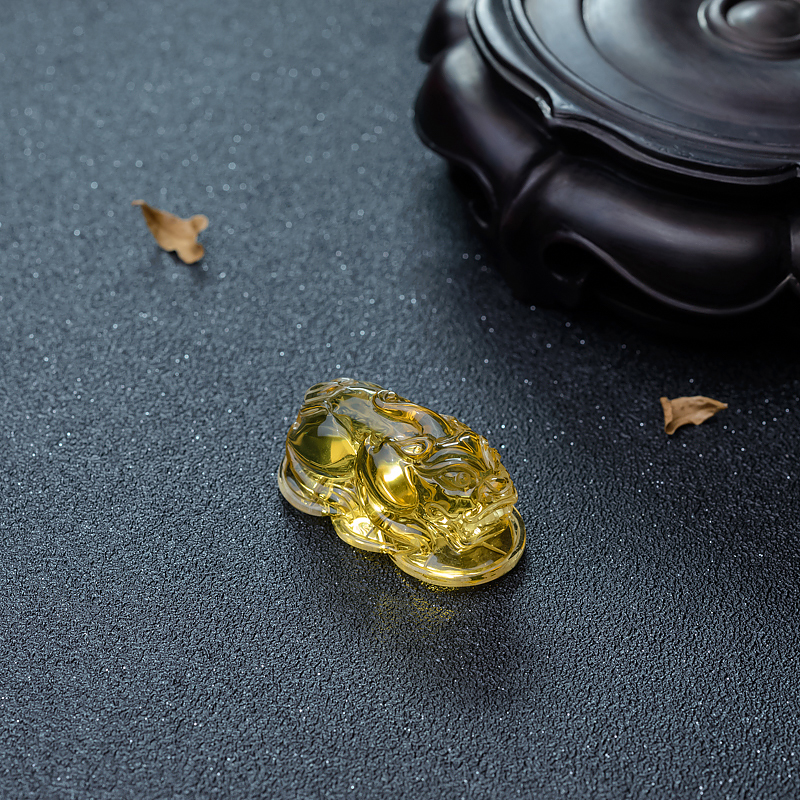 墨西哥天然蓝珀貔貅吊坠-红掌柜