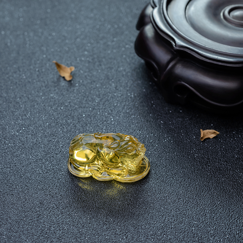 墨西哥蓝珀貔貅吊坠-红掌柜