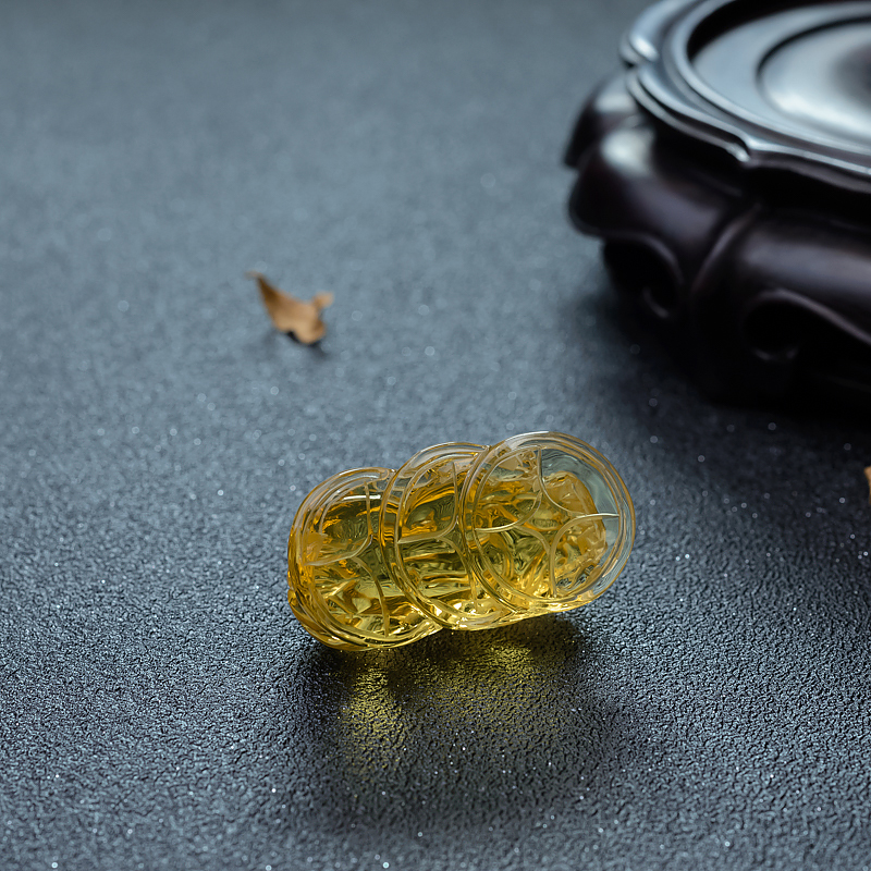 墨西哥天然蓝珀吊坠-红掌柜