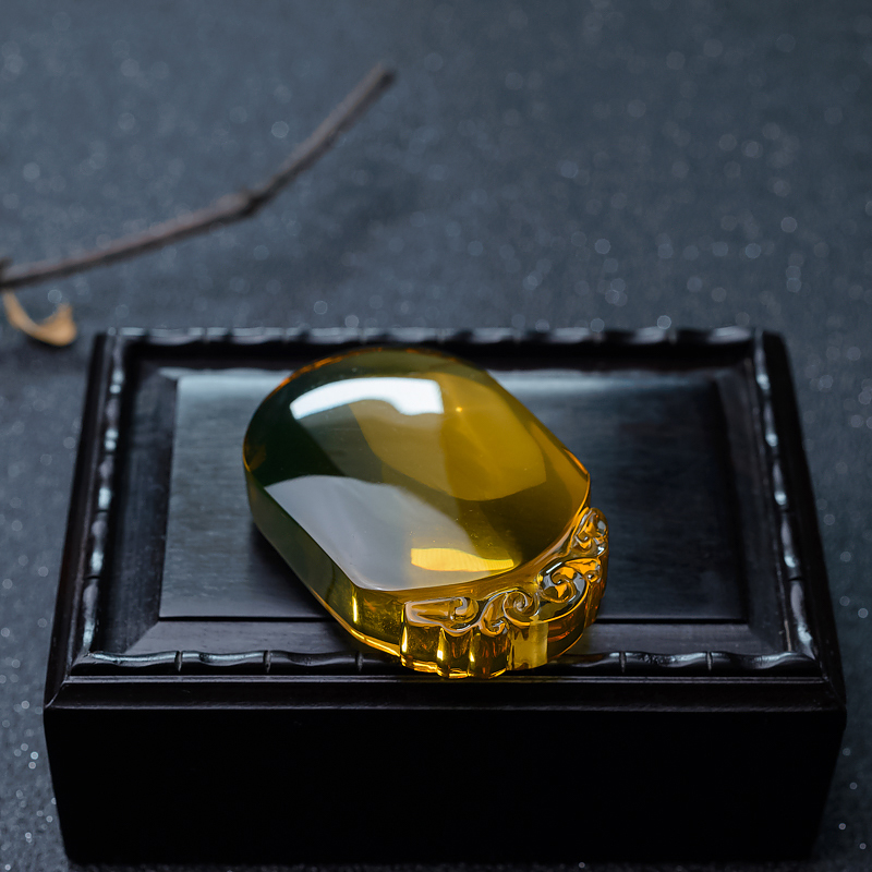 天然蓝珀福贝挂坠-红掌柜