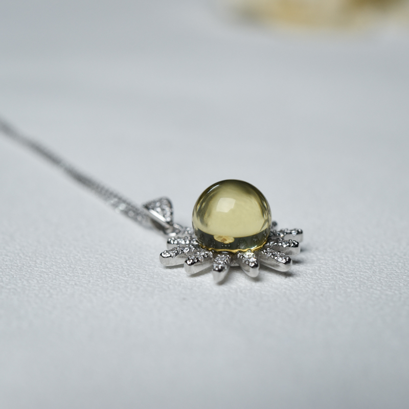 银镶墨西哥蓝珀套装-红掌柜